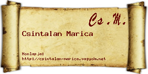 Csintalan Marica névjegykártya